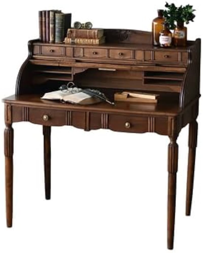 Vintage Secretary Desk with Hutch and Drawer, Writing Desk for Home Office