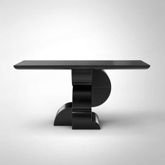 Luxury Designer Black Console Table, Creative Entryway Wall Accent Table, High-End Artistic Hallway Sofa Table