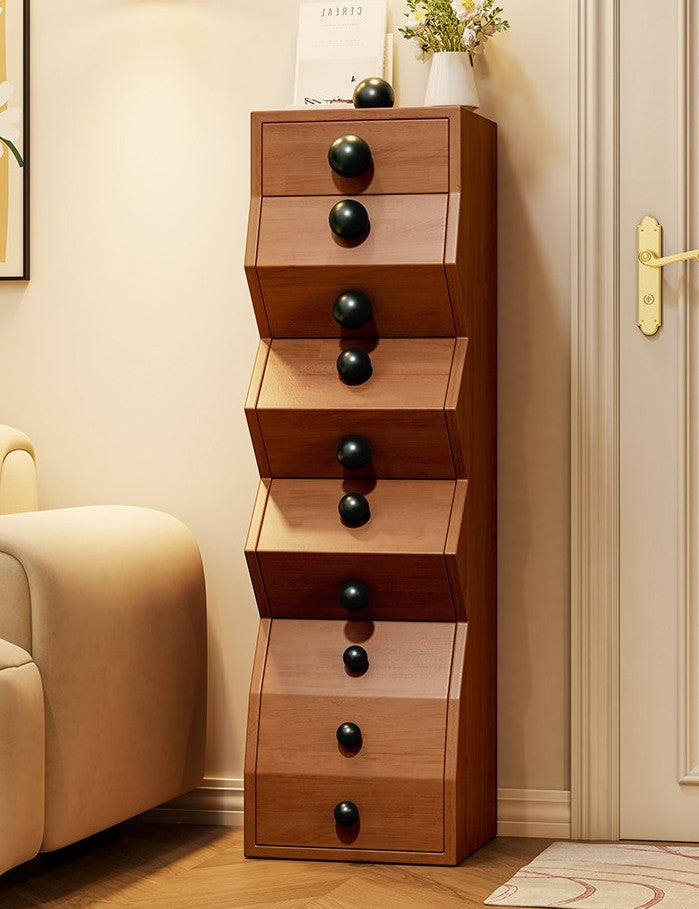 47-Inch Solid Wood Tall Chest with 8 Drawers, Walnut Finish