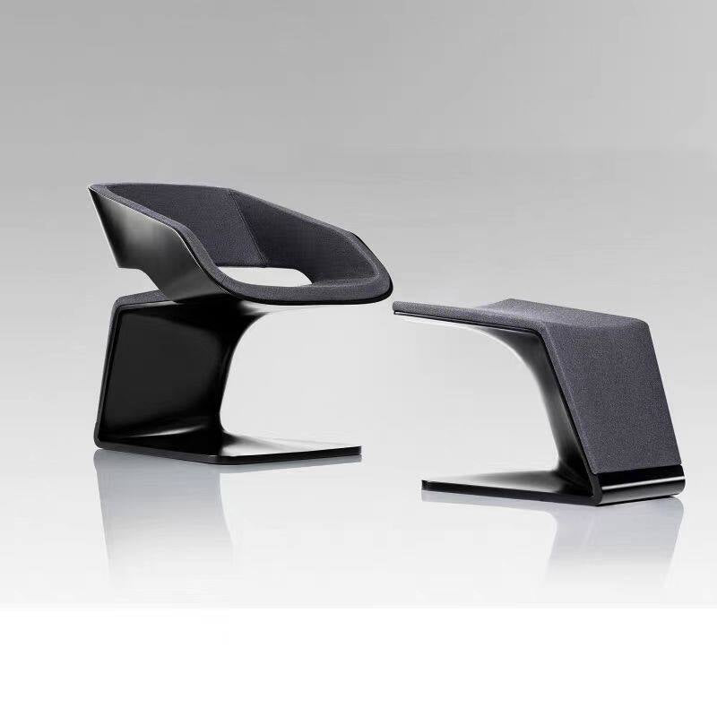 Black and Brown Modern Accent Chair, Fiberglass Dining Armchair with Open Back, Contemporary Side Chair for Living Room, Dining Room, Office, Reception Area, Cafe and Hotel Lobby