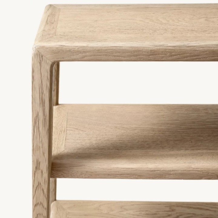 Long Solid Wood Console Shelf, Narrow Sofa Back Table with Open Storage Shelves for Entryway, Living Room, Hallway, Hotel, Villa