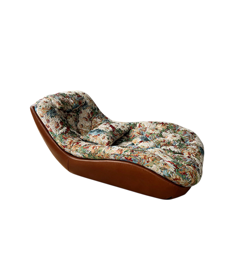 Floral Chaise Lounge 62 Inch, Vintage Upholstered Reclining Sofa Chair