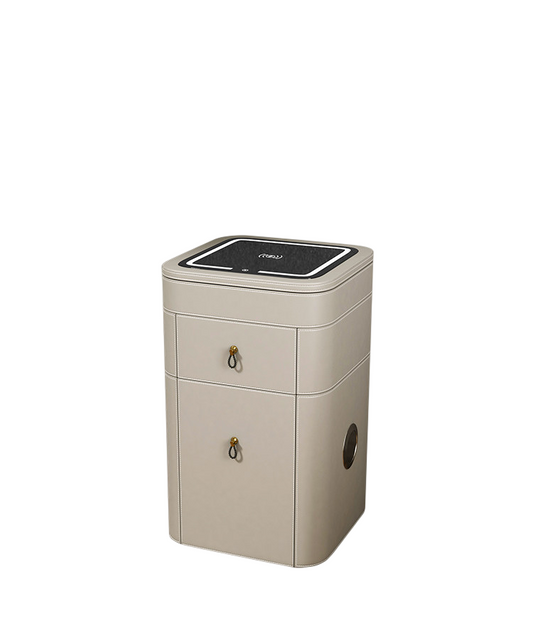 Ivory Makeup Vanity Cabinet with LED Mirror and Storage