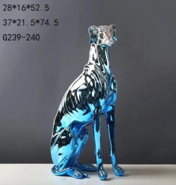 Saluki The Champion dog double shade electroplated luxurious sculpture big size 75 cm height