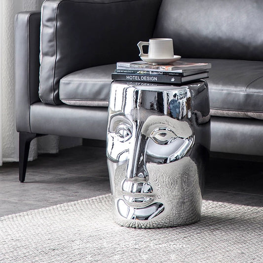 Home Accent Decor Furniture Side Table end Coffee Table Multipurpose bar Table Stool, Silver, ITKN68697729