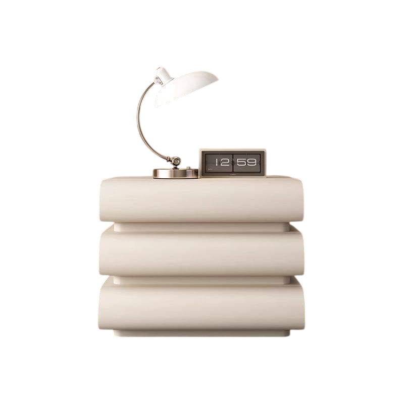White Wood 3-Drawer Nightstand for Bedroom and Apartment
