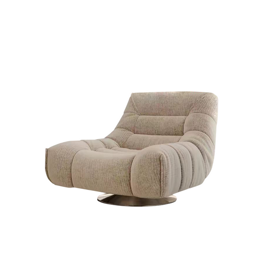Swivel Accent Chair, Warm White Chenille Lounge Chair with 360 Degree Rotating Base for Living Room, Bedroom, Nursery and Reading Corner