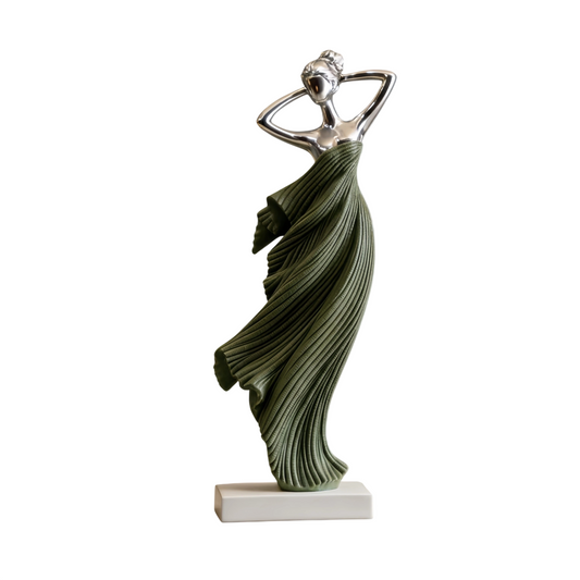 Abstract Dancer Figurine, Green Modern Tabletop Sculpture for Living Room, TV Stand, Console Table, Office Desk and Luxury Home Décor
