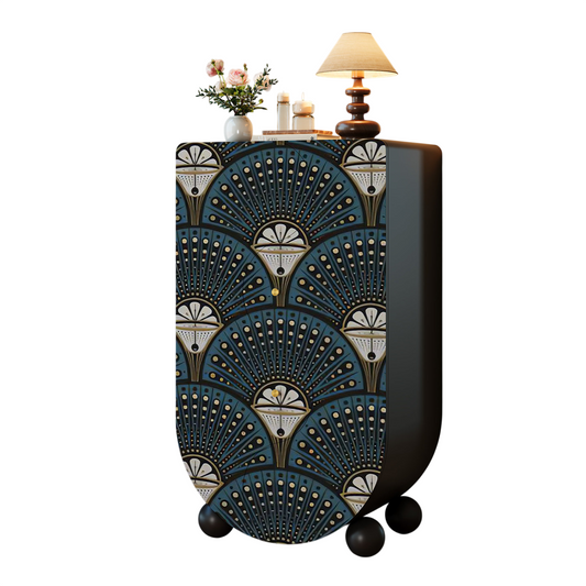 24-Inch Solid Pine 4-Drawer Chest with Geometric Pattern