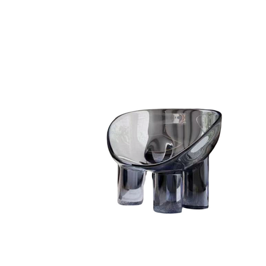 Transparent Green Resin Lounge Chair, Sculptural Bowl Accent Armchair with Four Chunky Cylindrical Legs, Modern Low Statement Seat for Living Room, Bedroom and Reading Corner