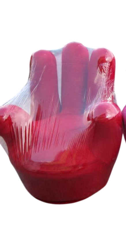 Red Hand-Shaped Swivel Accent Chair for Living Room