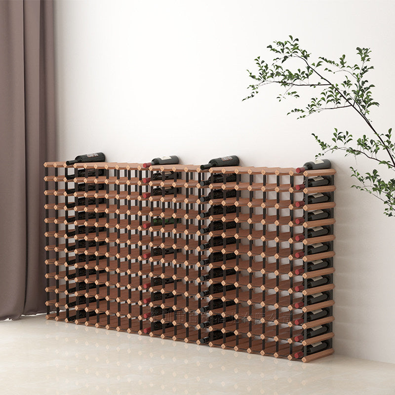 242-Bottle Beech Wood Wine Rack with Metal Grid Storage Frame