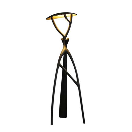 Modern Sculptural LED Floor Lamp, Tree Branch Standing Light with Integrated Warm Glow, Matte Black Fiberglass Body for Living Room, Hotel Lobby, Lounge or Showroom
