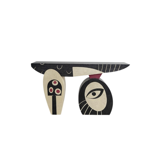 Abstract Console Table, Modern Artistic Entryway Table with Sculptural Face Design, Decorative Foyer Table for Living Room, Hallway, Studio or Gallery