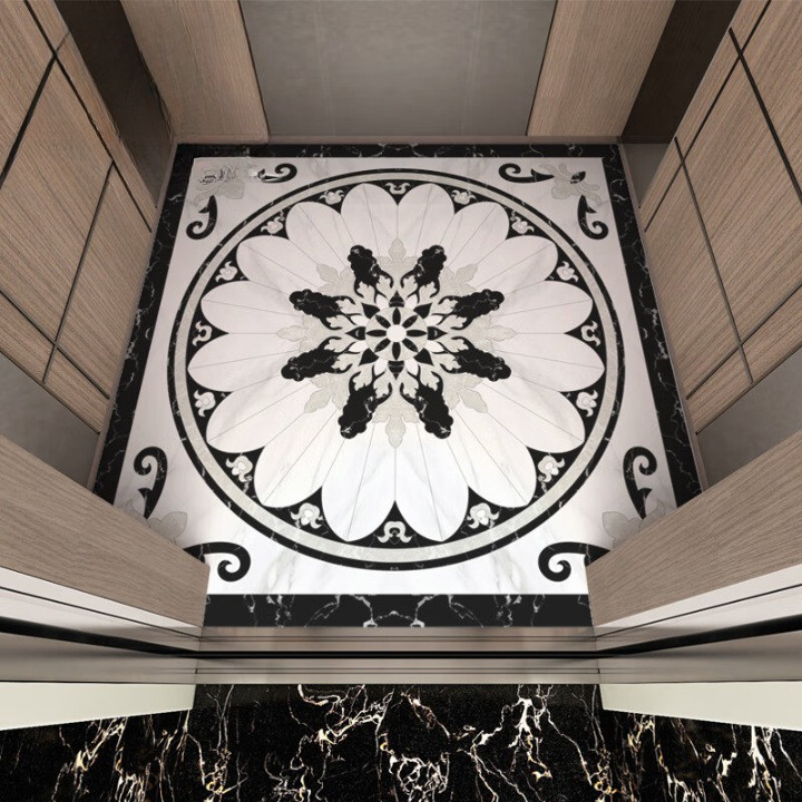 Luxury Marble Pattern Floor Medallion Tile European Porcelain Inlay Fl ...