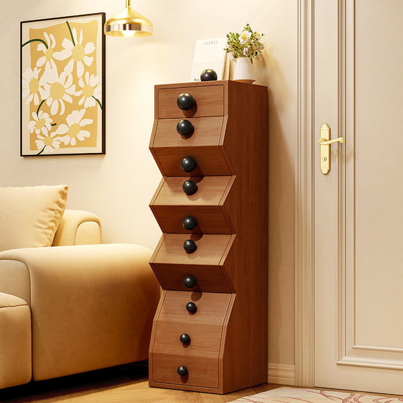 47-Inch Solid Wood Tall Chest with 8 Drawers, Walnut Finish