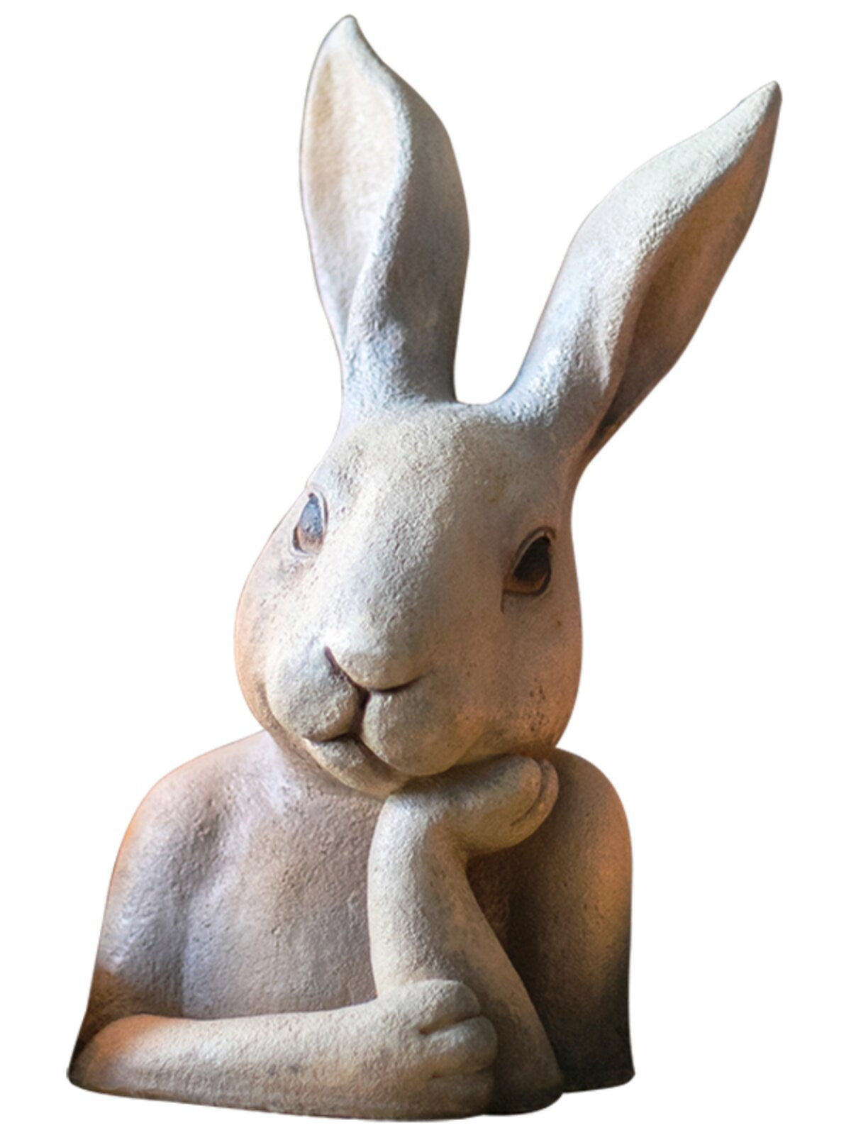 Large Rabbit Bust Sculpture, Modern Bunny Statue, Stone Look Animal Figurine for Entryway, Living Room, Console Table, Garden, Patio, Porch, Housewarming Decor Gift