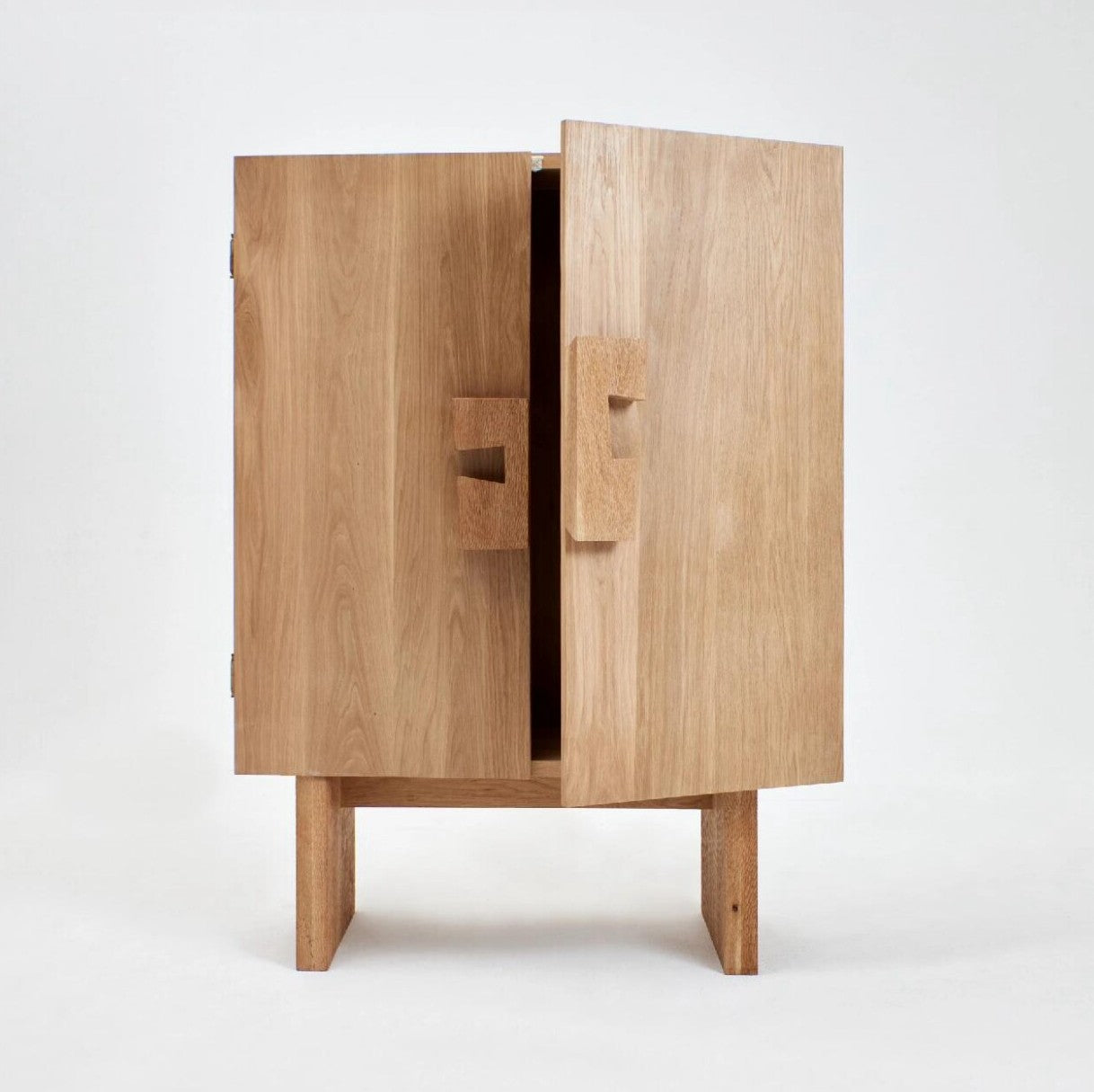 Solid Wood Storage Cabinet, Tall 2 Door Sideboard Cabinet with Natural Wood Finish, Wabi Sabi Accent Cabinet for Dining Room, Living Room, Entryway or Bedroom
