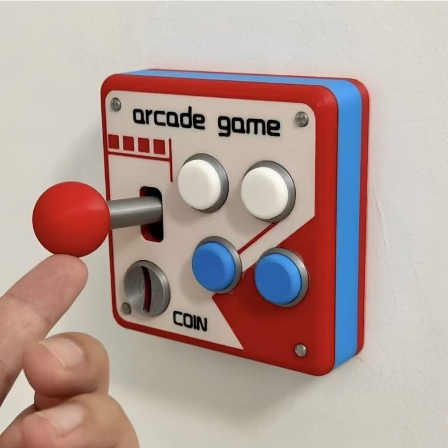Retro Arcade Joystick Light Switch Cover, Wall Switch Decorative Panel, 3D Printed Game Room Wall Plate Decor with Buttons and Coin Slot Detail, Fun Switch Cover for Bedroom, Playroom, Office, and Gaming Room