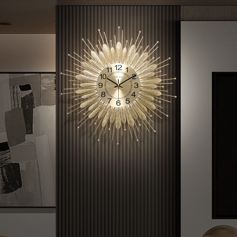 Modern Decorative Wall Clock for Living Room, Luxury Wall-Mounted Home Clock for Bedroom, Dining Room, Entryway or Office