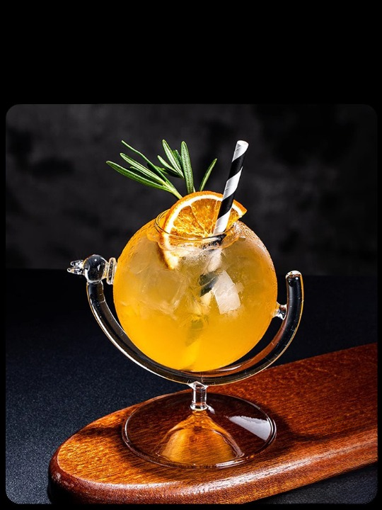 Globe Cocktail Glass with Stand, 11.2 oz Novelty Drink Cup