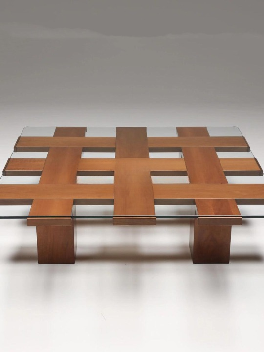 Square Glass Top Coffee Table, Walnut Finish Wood Cocktail Table for Living Room