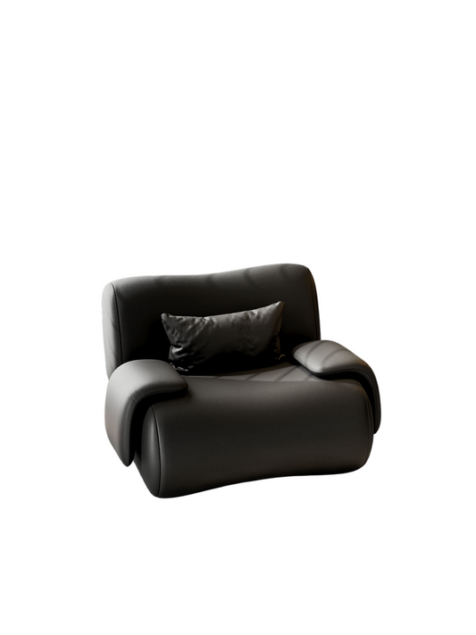 Black Upholstered Accent Chair Modern Sculptural Lounge Chair