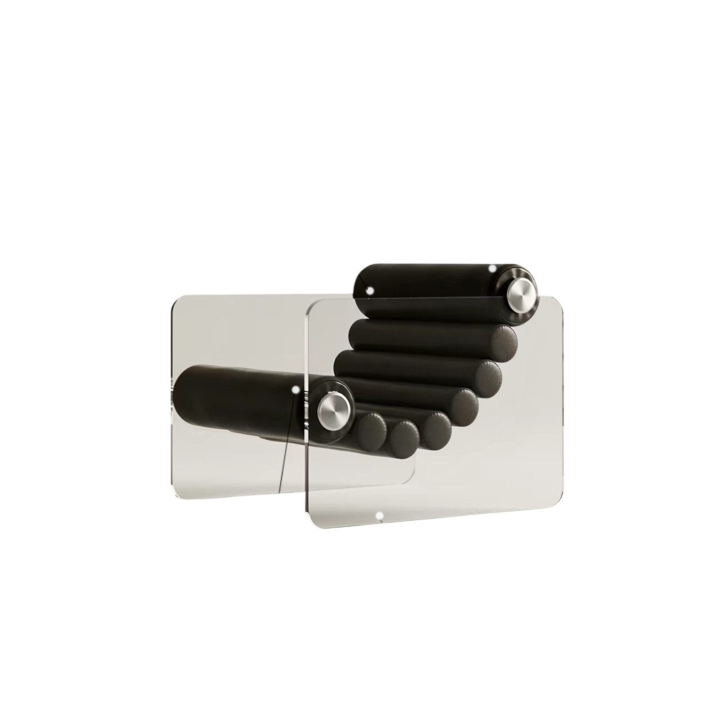 Acrylic Chaise Lounge Chair, Black Upholstered Modern Recliner Chair for Living Room