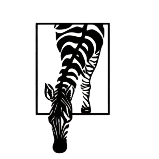 Black Metal Zebra Wall Art, Safari Animal Silhouette Wall Decor, Modern Zebra Head Sculpture for Entryway, Bedroom, Living Room, Hallway, Office, Farmhouse Decor