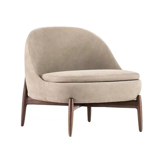 Modern Upholstered Accent Lounge Chair with Solid Wood Frame, Curved Barrel Armchair, Italian-Inspired Leisure Chair for Living Room, Bedroom, Reading Nook, Hotel Lobby &amp; Reception