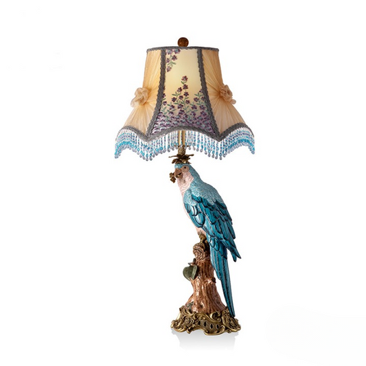 Parrot Table Lamp with Decorative Bird Base, Vintage Style Accent Lamp for Living Room, Bedroom and Office, Artistic Tabletop Lighting with Button Switch, Elegant Home Decor Statement Lamp