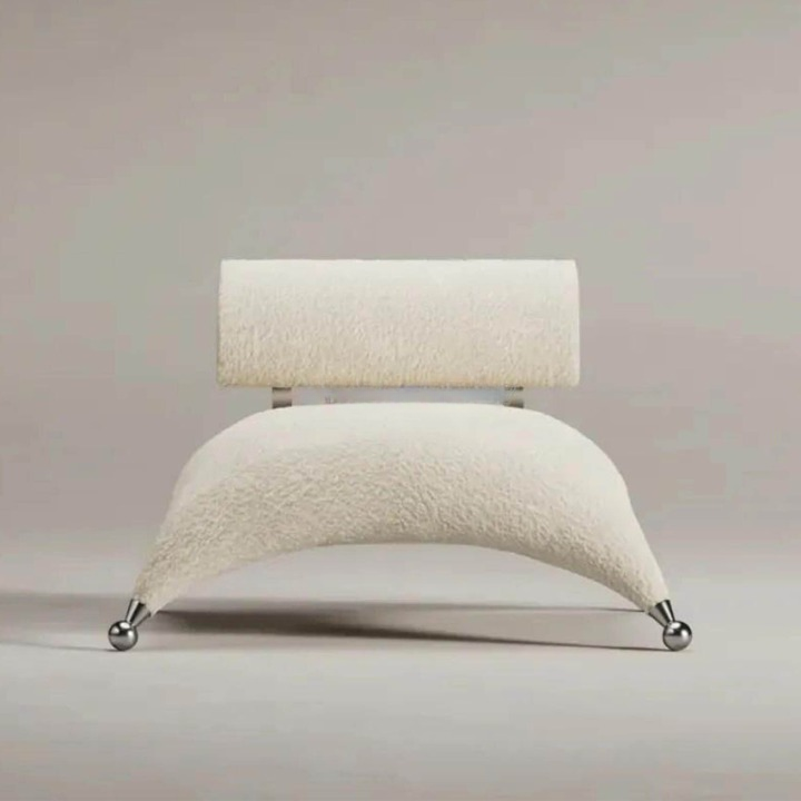 Modern White Boucle Lounge Chair, Gold Metal Frame Accent Chair, Upholstered Single Sofa Chair for Living Room, Bedroom, Hotel Lobby, Reception, Reading Nook