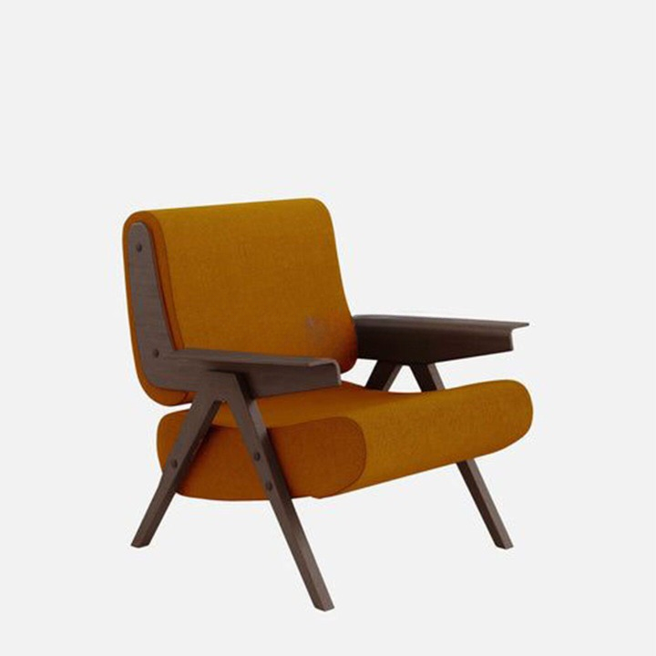 Modern Mustard Yellow Boucle Accent Chair, Solid Wood Lounge Armchair with Black Frame, Upholstered Single Sofa Chair for Living Room, Bedroom, Hotel Lobby, Reception Area
