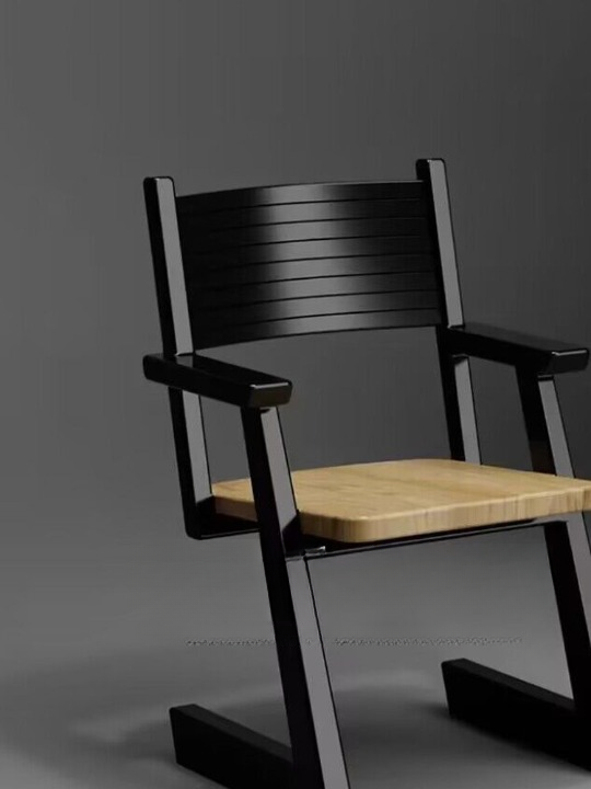 Black Solid Wood Dining Chair with Arms, Vintage Style Wooden Accent Chair with Natural Wood Seat and Slatted Backrest, Modern Nordic Arm Chair for Dining Room, Kitchen, Study Desk, Cafe, Bedroom, and Living Room