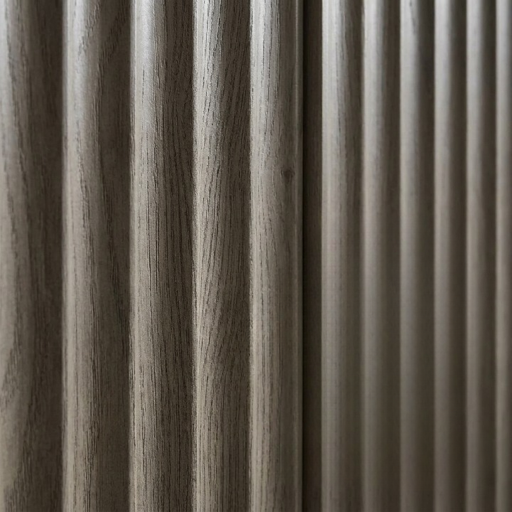 Taupe Fluted 2-Door Sideboard Cabinet for Entryway Dining Room
