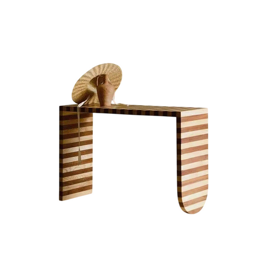 Striped Solid Wood Console Table, Narrow Entryway Table, Modern Rustic Hallway Accent Table, Wabi Sabi Sofa Table for Foyer, Corridor, Living Room, Entry Decor