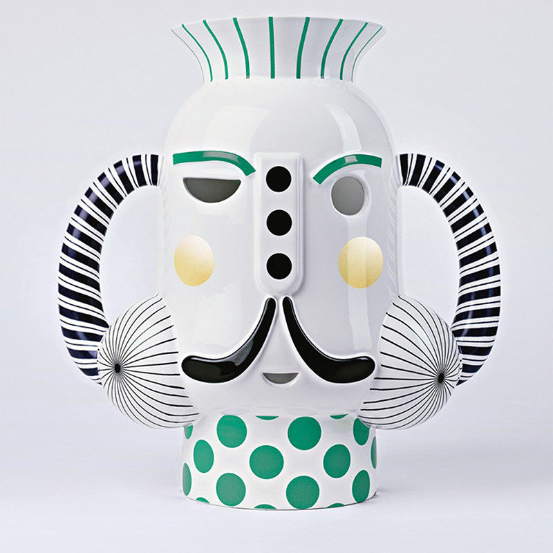 White Ceramic Face Vase, Abstract Human Face Flower Vase, Modern Artistic Decorative Vase for Dried Flowers, Pampas Grass, Living Room, Console Table, Shelf, Entryway Decor