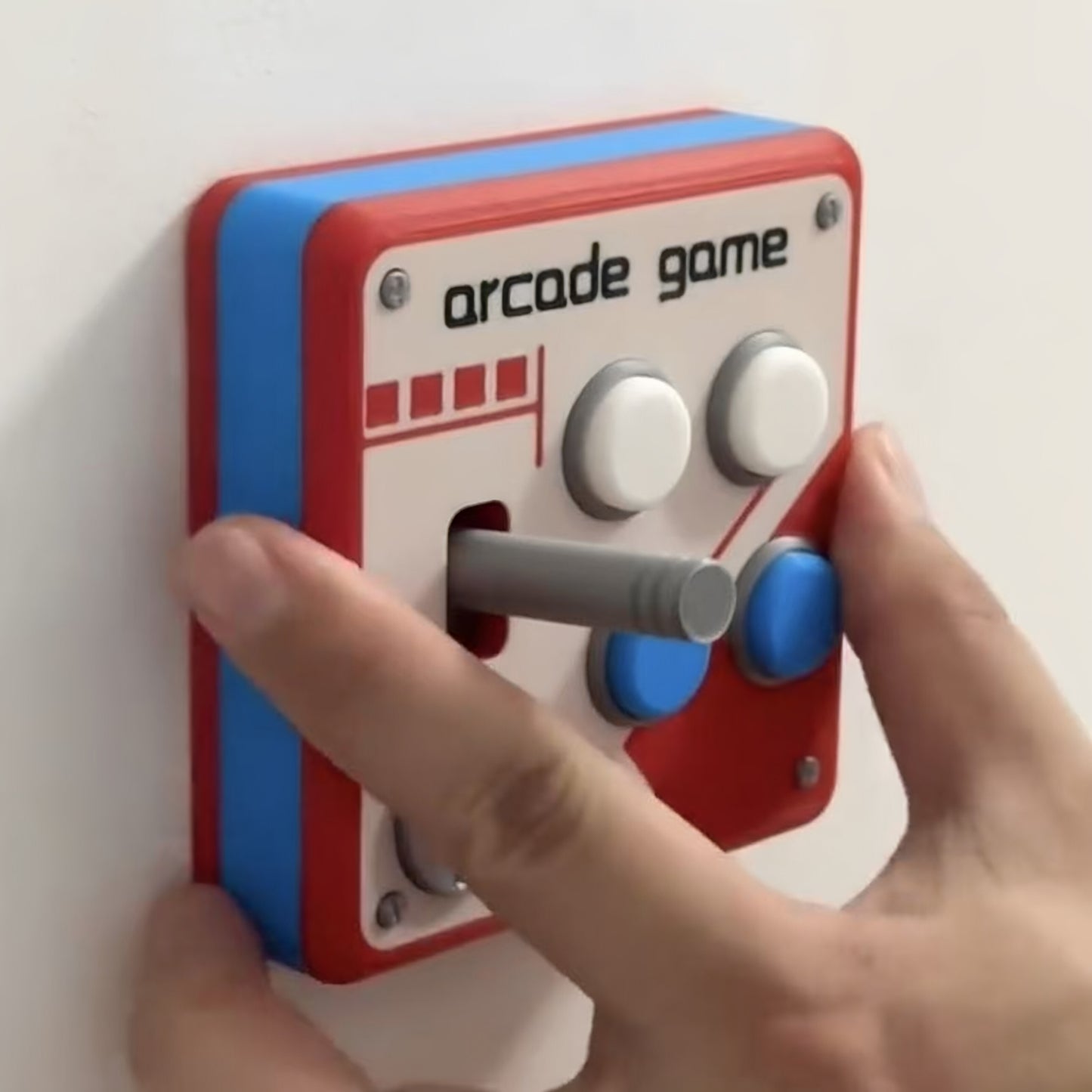 Retro Arcade Joystick Light Switch Cover, Wall Switch Decorative Panel, 3D Printed Game Room Wall Plate Decor with Buttons and Coin Slot Detail, Fun Switch Cover for Bedroom, Playroom, Office, and Gaming Room