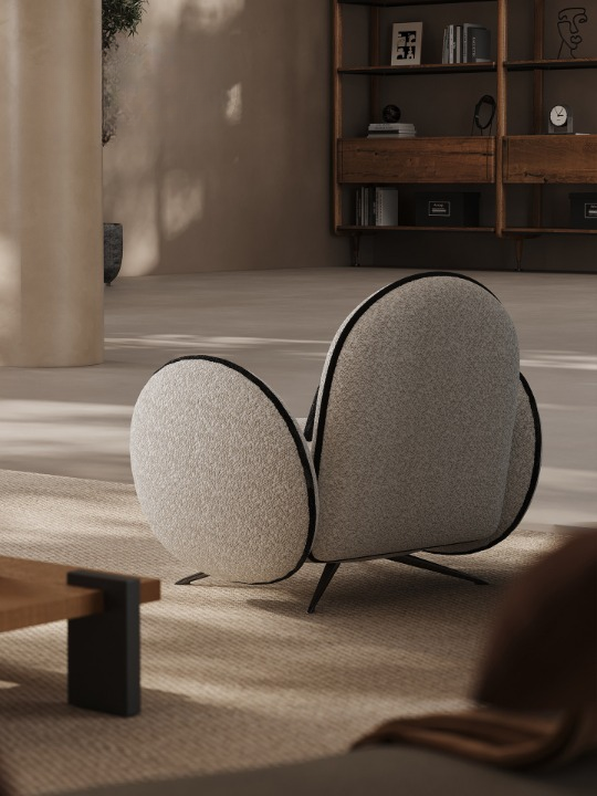 Cream Teddy Fleece Accent Chair with Round Arms, Modern Lounge Chair