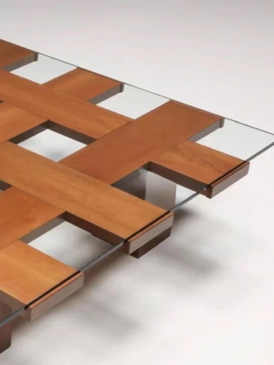 Square Glass Top Coffee Table, Walnut Finish Wood Cocktail Table for Living Room