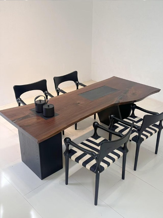 Black Solid Wood Dining Chair with Arms, Handwoven Rope Seat, Sculptural Vintage Accent Chair for Dining Room, Kitchen, Cafe, Study, Tea Room, Restaurant, and Living Room