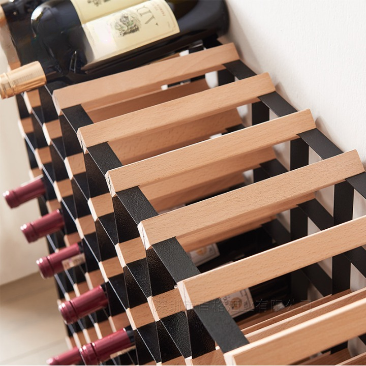 36-Bottle Wood Wine Rack, 6-Tier Countertop Storage Grid with Metal Frame