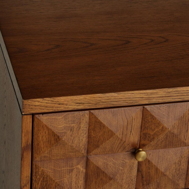 Solid Wood Writing Desk with Storage Drawers, Carved Geometric Home Office Desk, Vanity Table for Bedroom, Study Room, Hotel, Villa