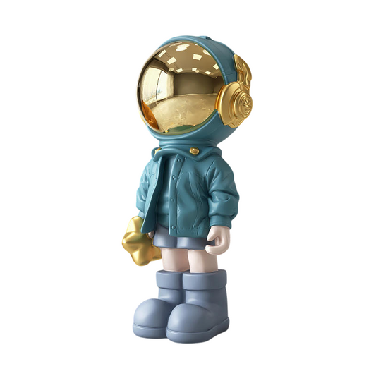Blue Astronaut Resin Floor Statue for Living Room Decor