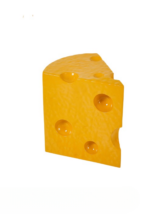 Yellow Cheese Shaped Resin Side Table, Novelty Accent Table, Small Sofa End Table, Creative Snack Table, Decorative Stool for Living Room, Bedroom, Entryway, Patio Decor