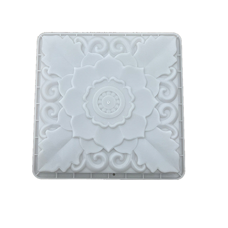 Decorative Concrete Paver Mold Reusable Garden Path Maker Mold Floral Cement Stepping Stone Mold for Patio Walkway Driveway Lawn Landscaping