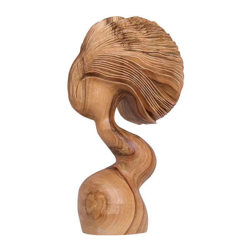Large Abstract Solid Wood Sculpture, Organic Floor Art Decor