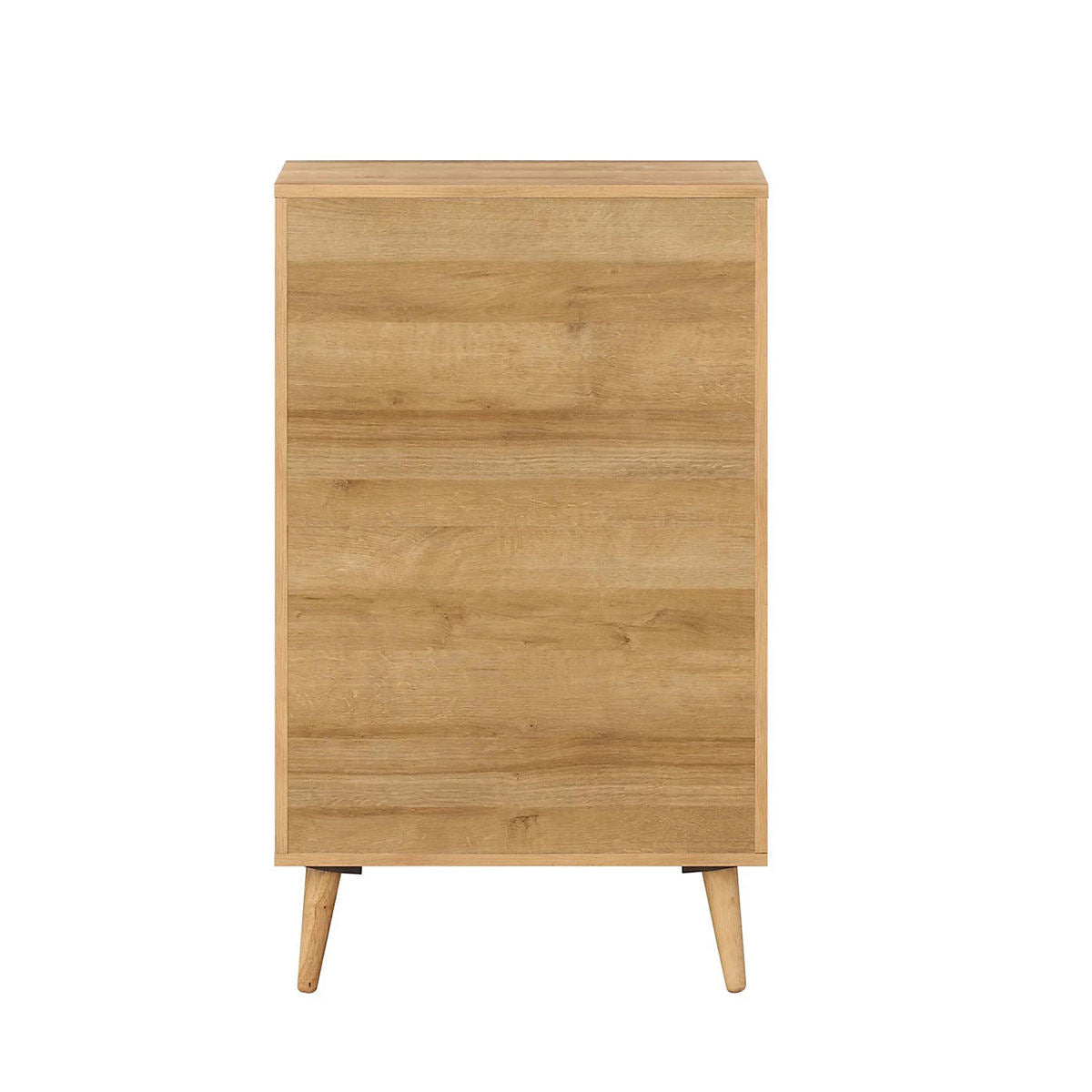 Oak Rattan Shoe Cabinet with 2 Flip Drawers