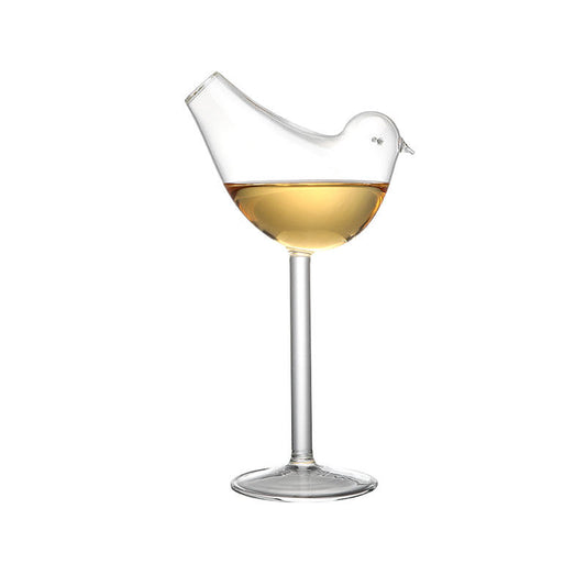 Bird Shaped Cocktail Glass, 5.4 oz Vintage Style Stemmed Glass, Clear Novelty Goblet for Cocktails, Champagne, Wine, Juice, Dessert Drinks, Parties and Home Bar, Set of 1