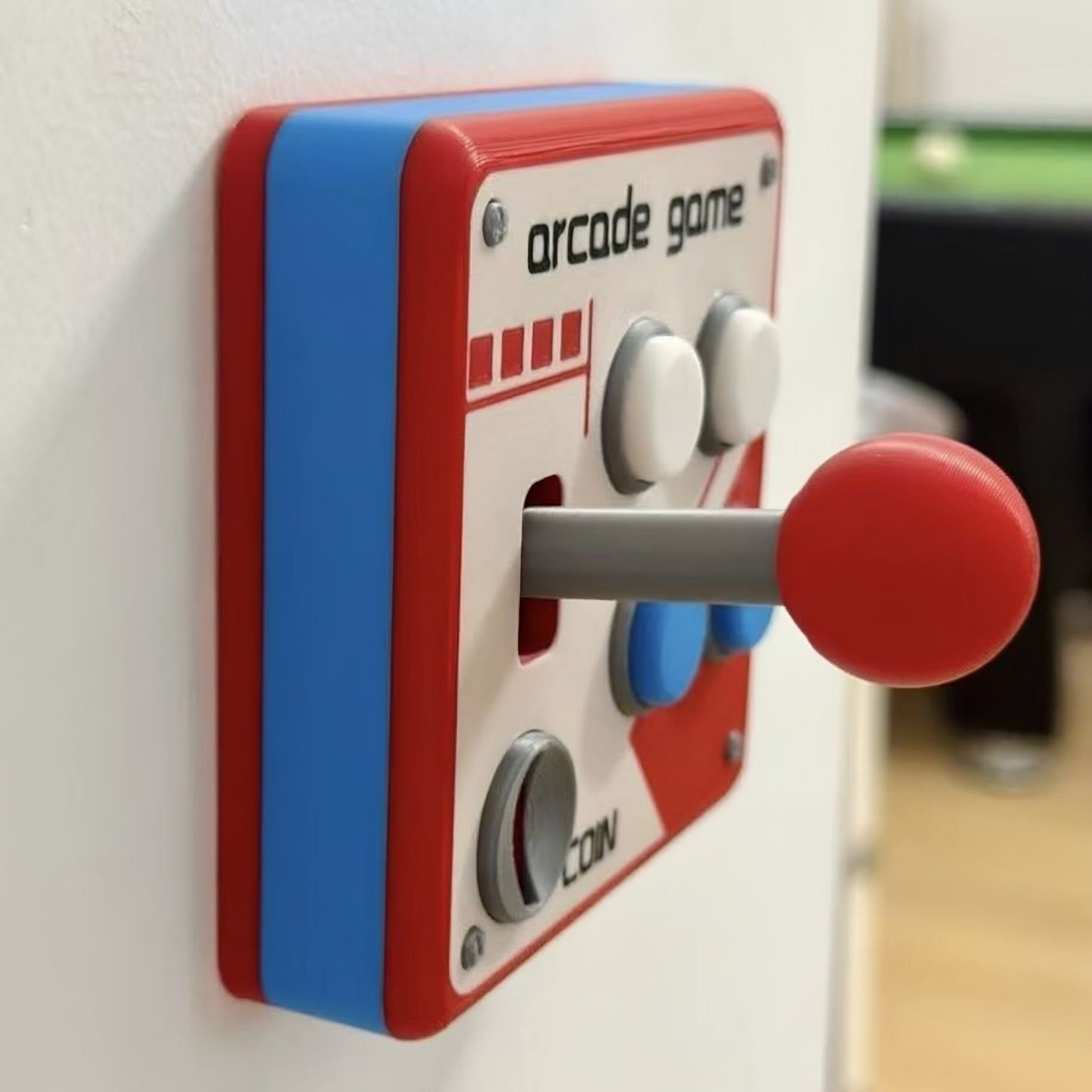 Retro Arcade Joystick Light Switch Cover, Wall Switch Decorative Panel, 3D Printed Game Room Wall Plate Decor with Buttons and Coin Slot Detail, Fun Switch Cover for Bedroom, Playroom, Office, and Gaming Room